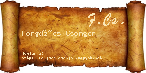 Forgács Csongor névjegykártya